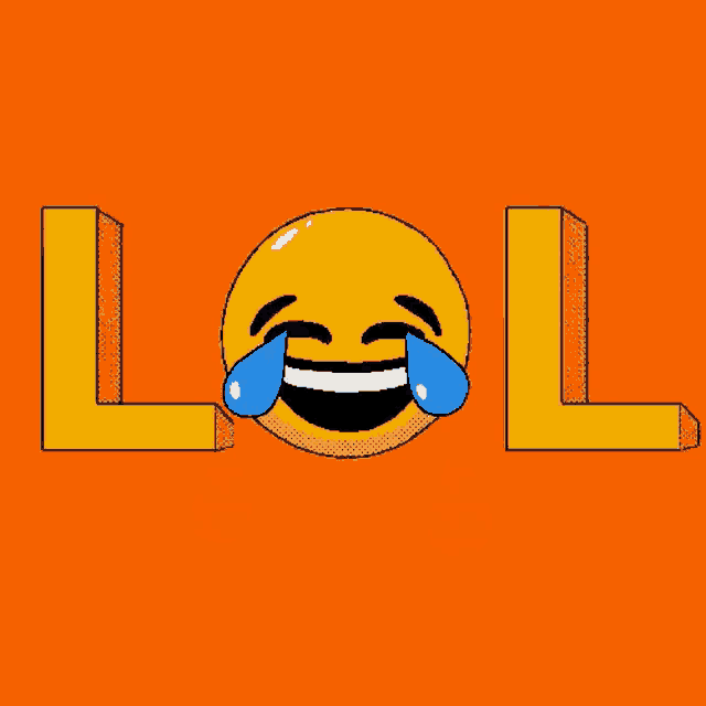 a laughing smiley face with tears coming out of it and the word lol .