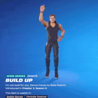 an icon series emote called build up is being displayed