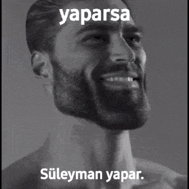 a black and white photo of a shirtless man with a caption that says " yaparsa süleyman yapar "