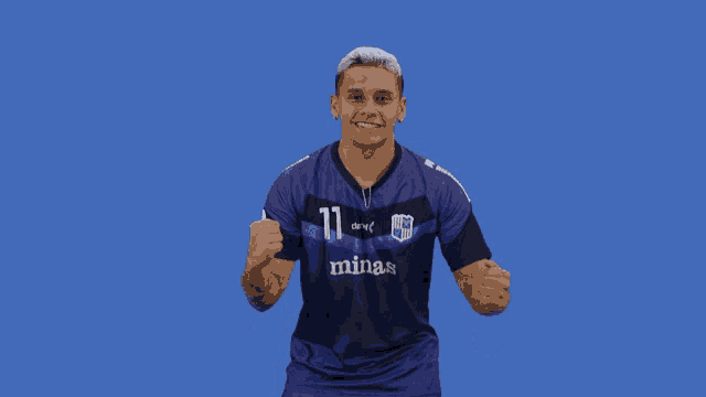 a man wearing a minas jersey with the number 11