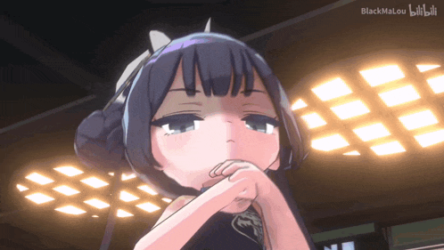 a picture of a girl with the words blackmalou on the bottom left