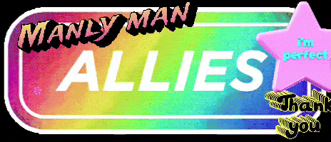 a manly man allies logo with a pink star