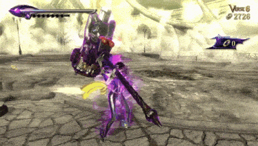 a video game screen shows a character with a purple sword and says verse 8 at the top