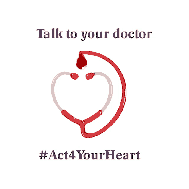 a poster with a stethoscope in the shape of a heart and the words " talk to your doctor "