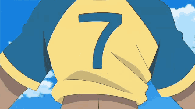 a cartoon character with the number 7 on his back