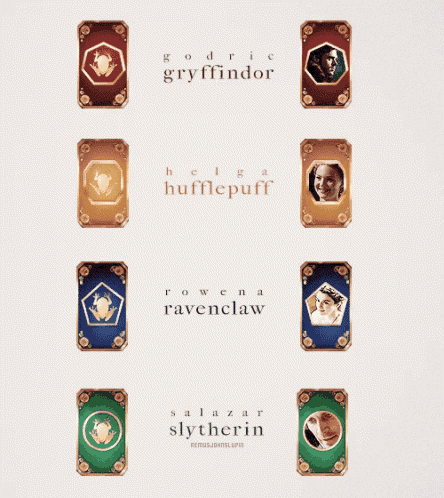 a poster showing the houses of harry potter including gryffindor hufflepuff ravenclaw and salazar slytherin