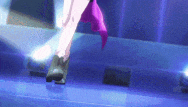 a close up of a person 's legs on a stage
