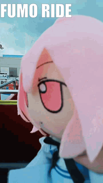 a picture of a stuffed animal with the words fumo ride written above it