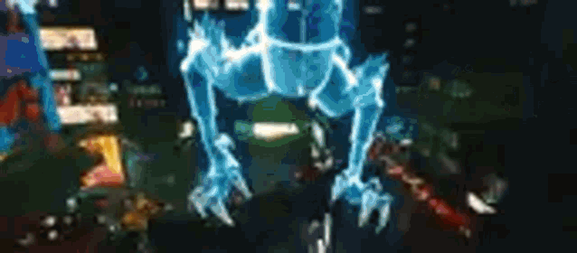 a computer generated image of a person 's legs and arms in a dark room .