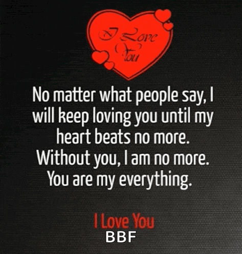 a poster that says i love you bbf