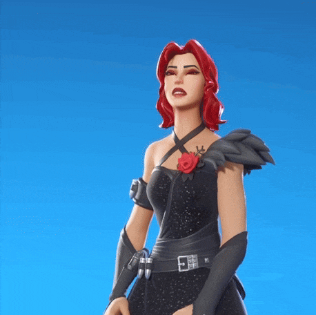 a woman with red hair is wearing a black dress and a belt