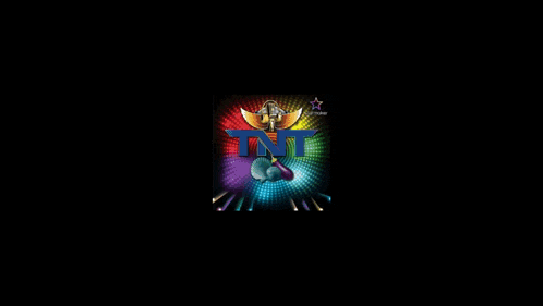 a tnt logo with a rainbow background and a countdown