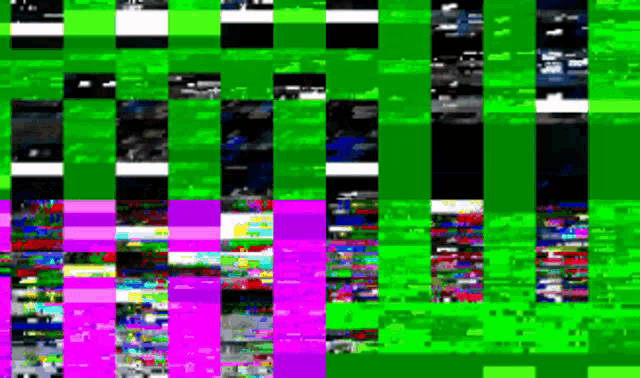 a green and purple background with a grid of lines