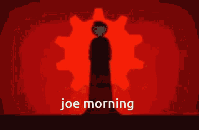 a picture of a fire with the words joe morning written below it
