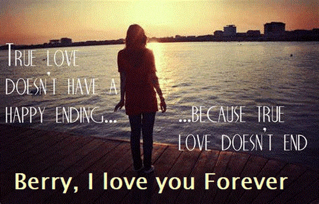 a picture of a woman standing on a dock with the words true love does n't have a happy ending ...