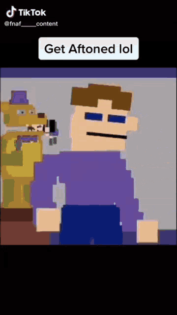 a man in a purple shirt is standing next to a teddy bear and says get affoned lol