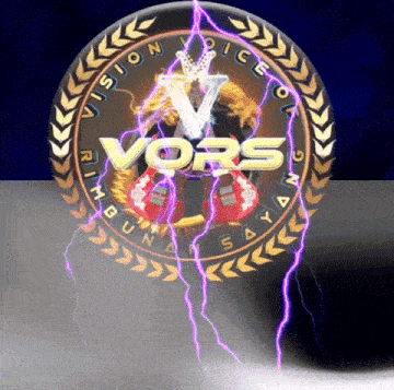 a logo for vision voice of vors with lightning strikes around it