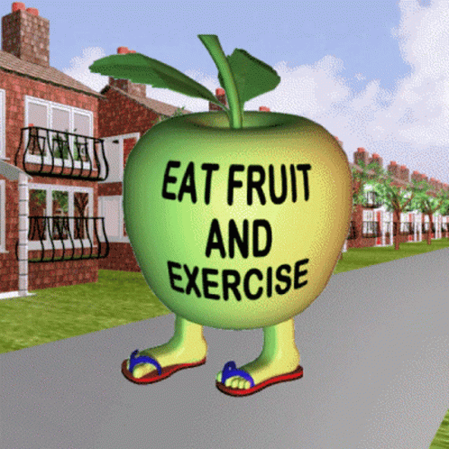 Eat Fruit And Exercise Stay Healthy GIF - Eat Fruit And Exercise Stay Healthy Healthy Eating GIFs