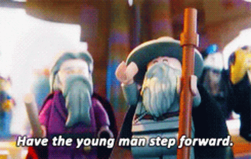 The Lego Movie Gandalf GIF - The Lego Movie Gandalf Have The Young Man Step Forward GIFs
