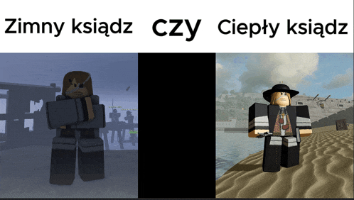 a screenshot of a game with the words zimny ksiaz czy cieply ksiaz