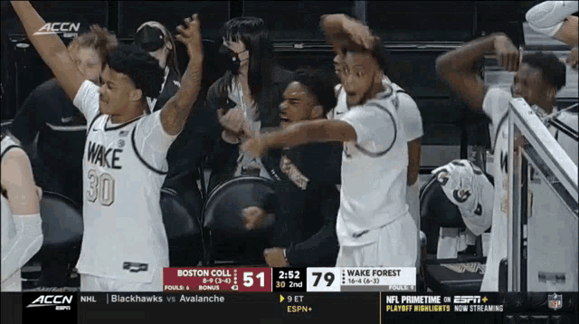 a basketball game is being played between boston coll and wake forest