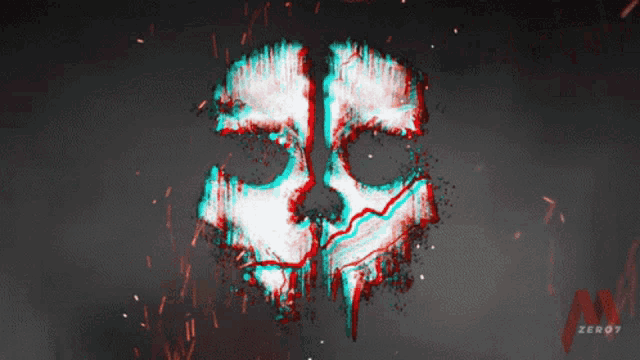 a picture of a skull with the word zero7 on the bottom right