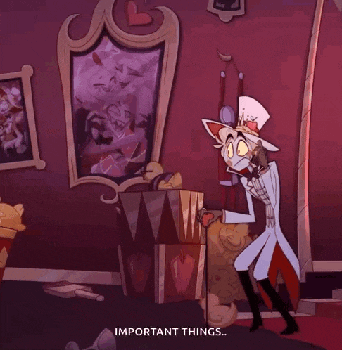 a cartoon character is standing in front of a mirror and says important things