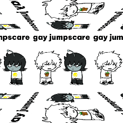a seamless pattern of cartoon characters with the words " gay jumpscare " on the bottom