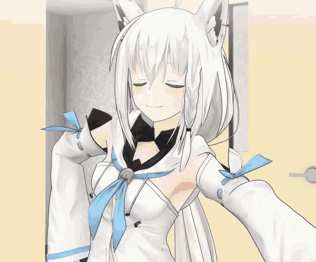 a white anime character with a crown on her head