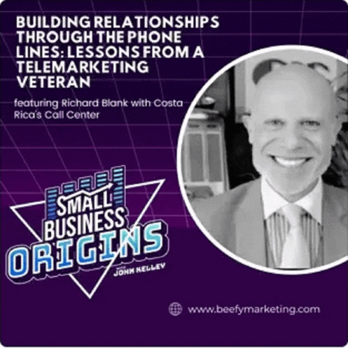 a poster for small business origins features richard blank