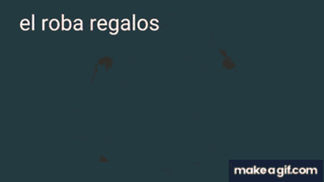 a cartoon character with a rainbow ball on his head and the words el roba regalos above him