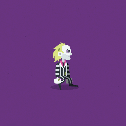 a cartoon drawing of a man with a skull on his face