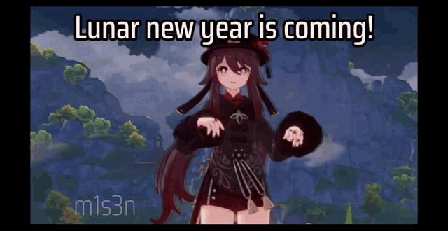 a picture of a girl with the words lunar new year is coming on it