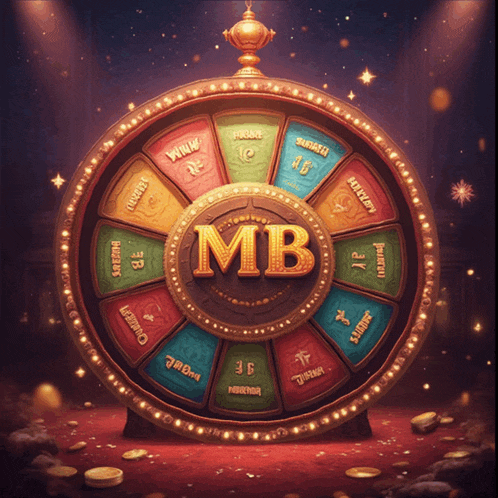 a colorful spinning wheel with the word mb on it