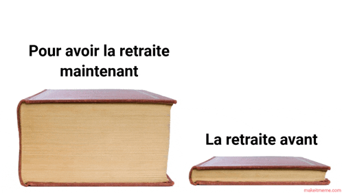 a picture of a book with the words pour avoir la retraite maintenant
