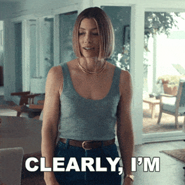 a woman says clearly i 'm in front of a window