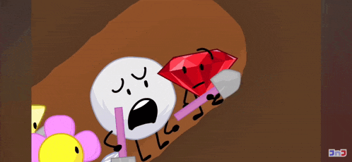 a cartoon drawing of a diamond and a shovel with the letters dnc below them