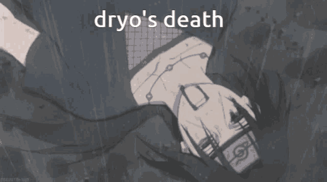 a drawing of a person laying down with the words dryo 's death above it