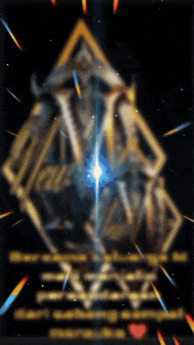 a blurry image of a triangle with a star in the middle