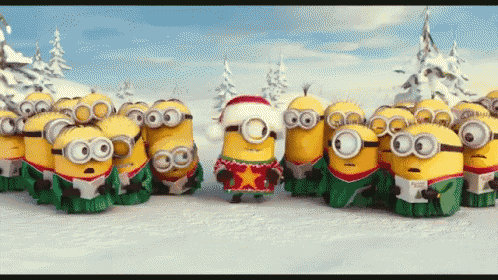 Minion Christmas Caroling GIF