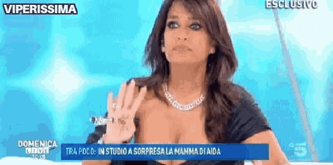 a woman with a very large cleavage is on a television show called viperissima