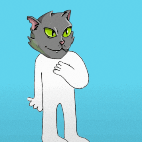 a drawing of a cat with green eyes and a heart in the background