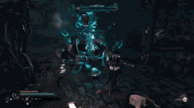 a screenshot of a video game with a purple circle in the middle and the word trouble on the top