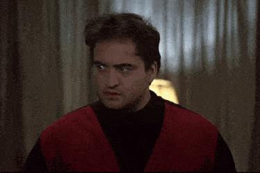 a man in a red vest says what