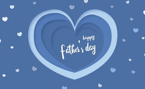 a blue heart with the words happy father 's day written inside of it