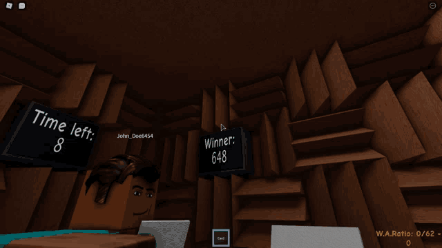 a screenshot of a video game shows a winner and time left