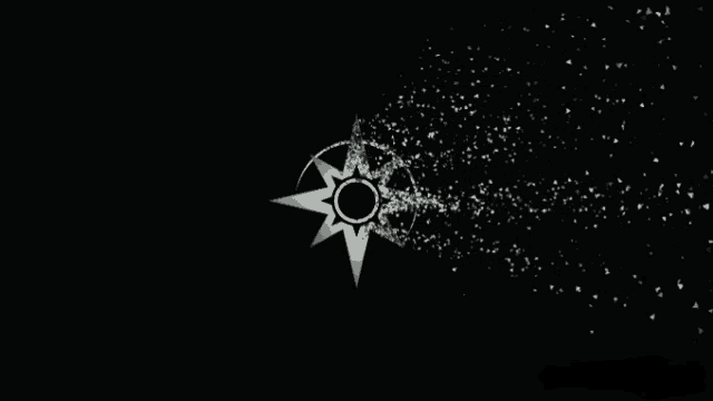 a green and white star with a circle in the center