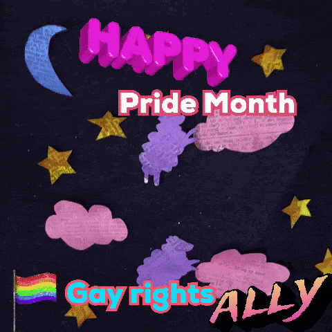 a poster that says happy pride month gay rights ally on it