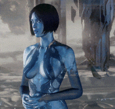 a computer generated image of a naked woman with a blue body