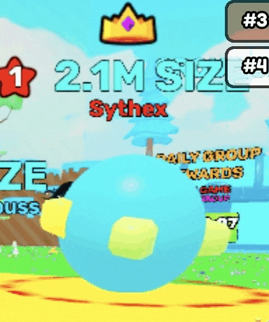 a blue ball with a yellow square in the middle is in a video game called sythex .